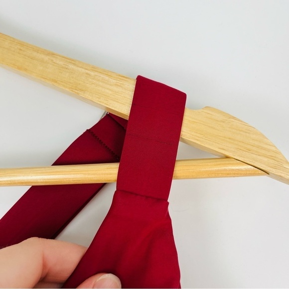 The Upside Maroon Bikini Top Sports Bra With Ombré Band And Ruffles - Picture 5 of 8